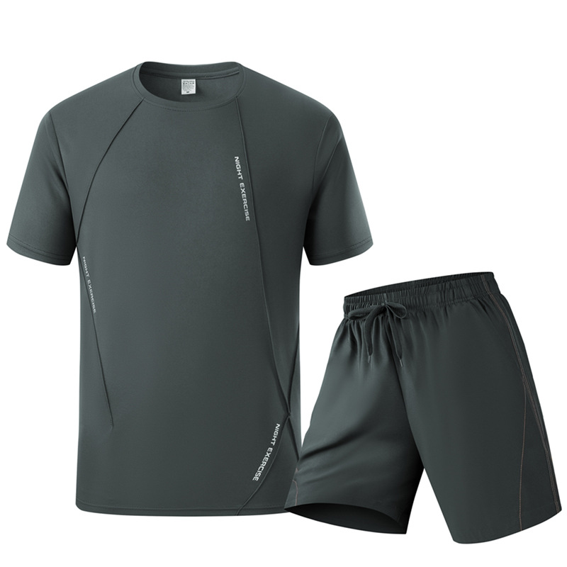 Running Gear Men - Męski letni zestaw sportowy: szybkoschnąca koszulka
