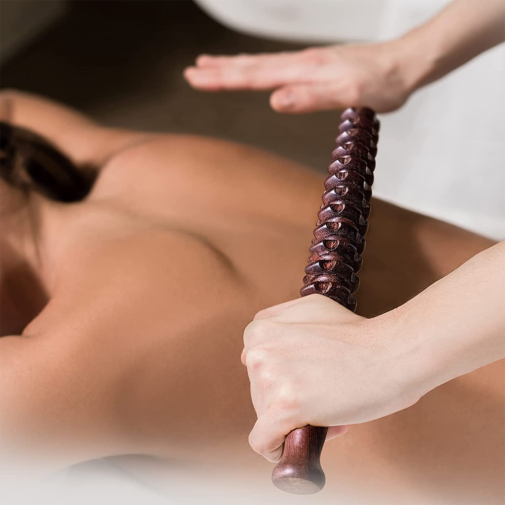 Muscle Roller Stick - Masażer ręczny Drewniany ręczny wałek do